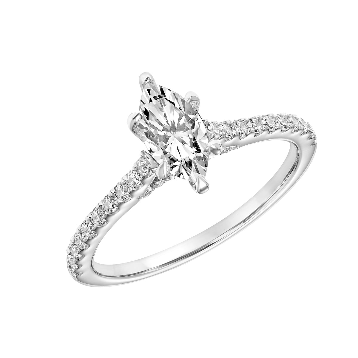 Contemporary Side Stone Diamond Engagement Ring