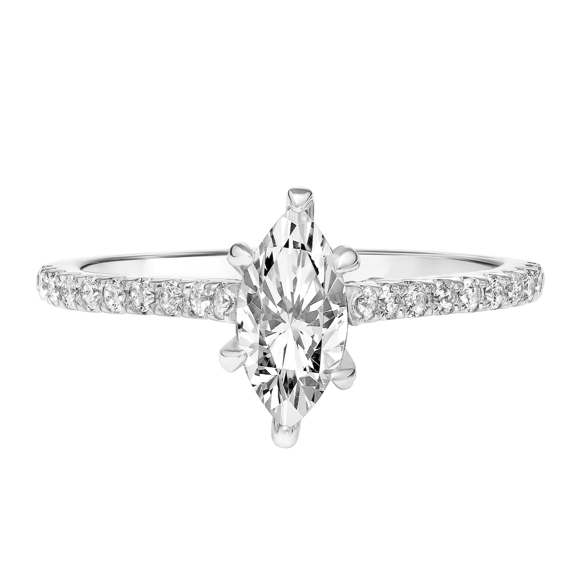 Contemporary Side Stone Diamond Engagement Ring