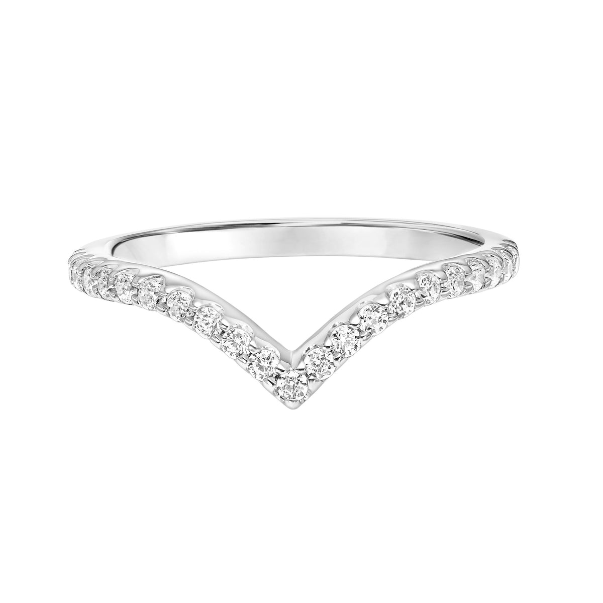 Contemporary V-Shape Diamond Wedding Band