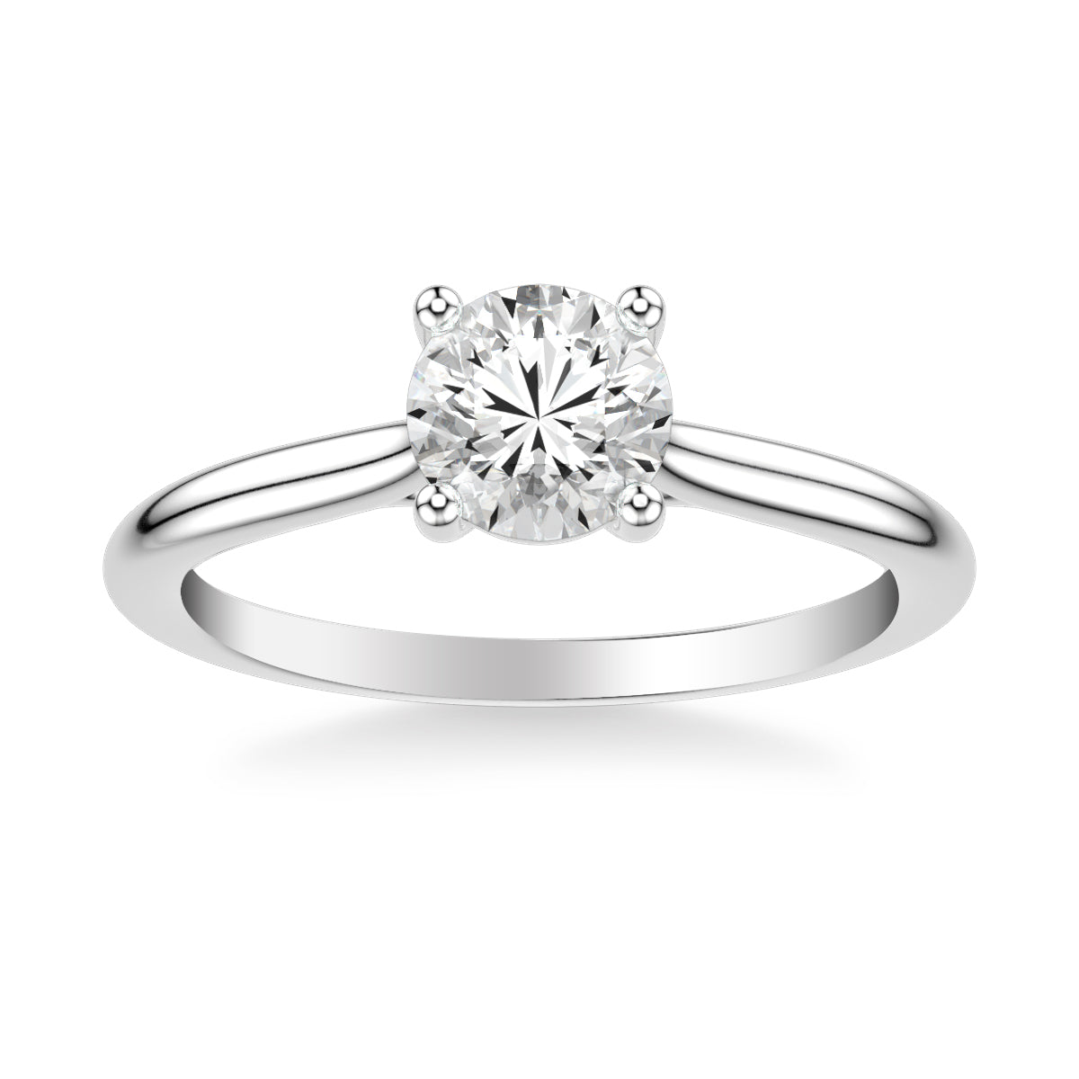 Classic Cathedral Setting Solitaire Engagement Ring with Polished Shank