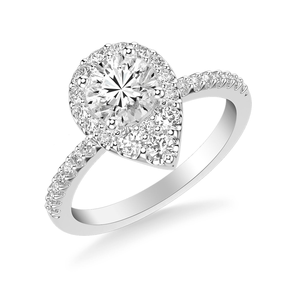 Contemporary Halo Engagement Ring