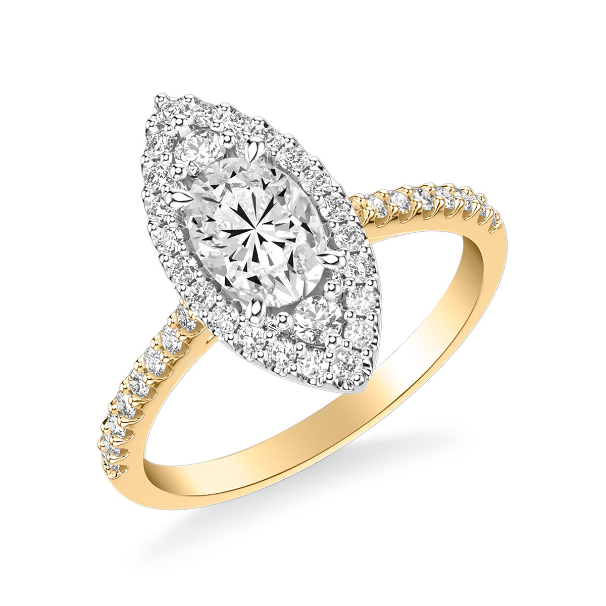 Contemporary Halo Engagement Ring