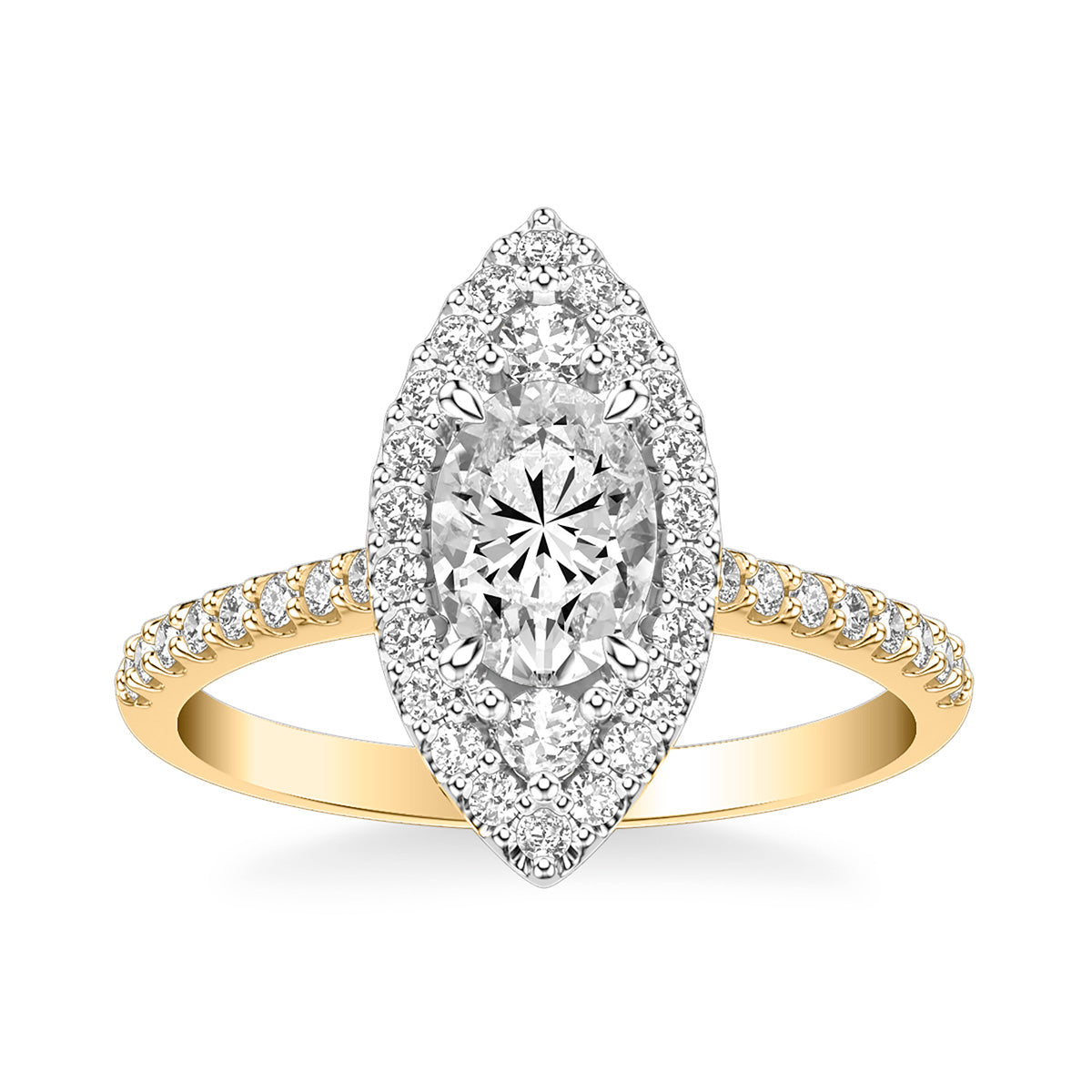 Contemporary Halo Engagement Ring