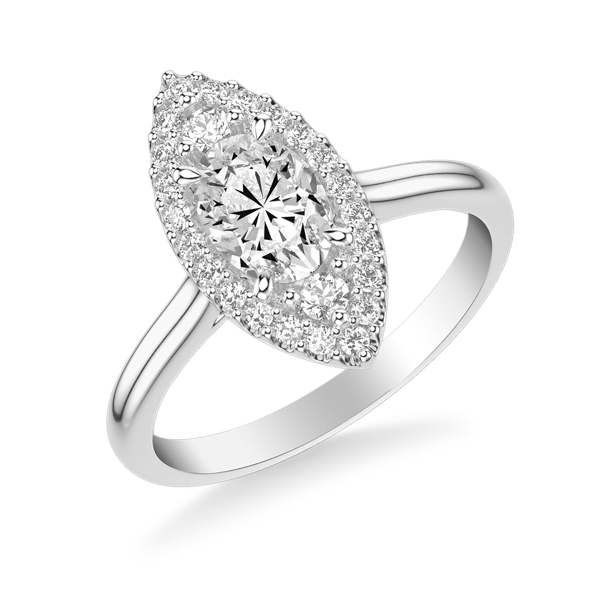 Contemporary Halo Engagement Ring