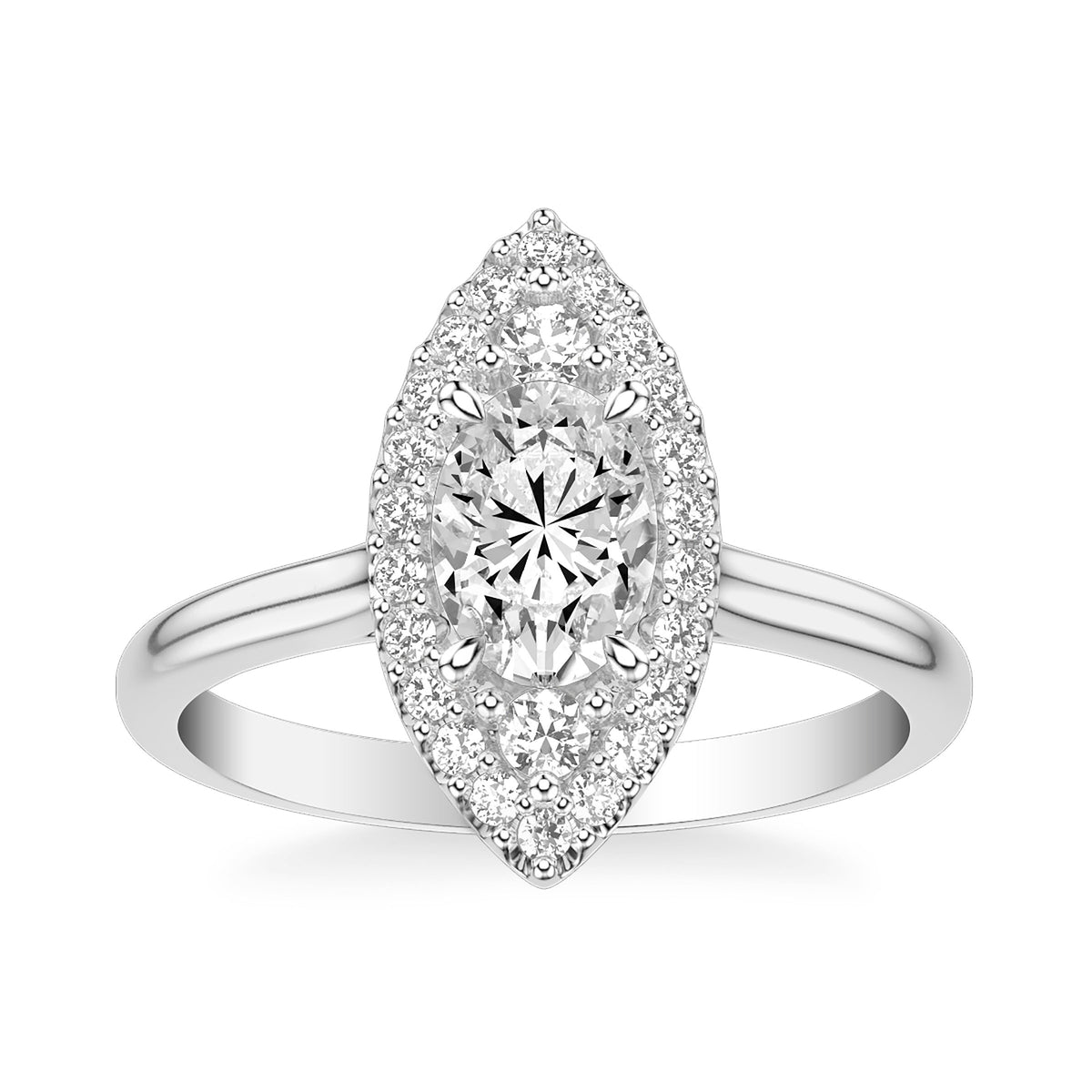 Contemporary Halo Engagement Ring