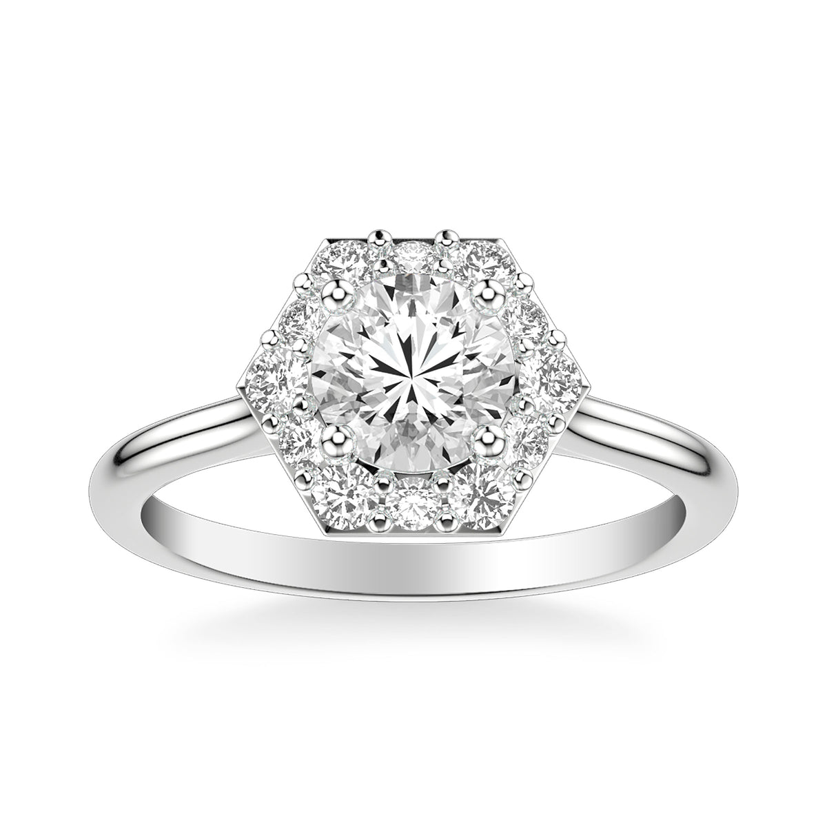 Contemporary Halo Engagement Ring