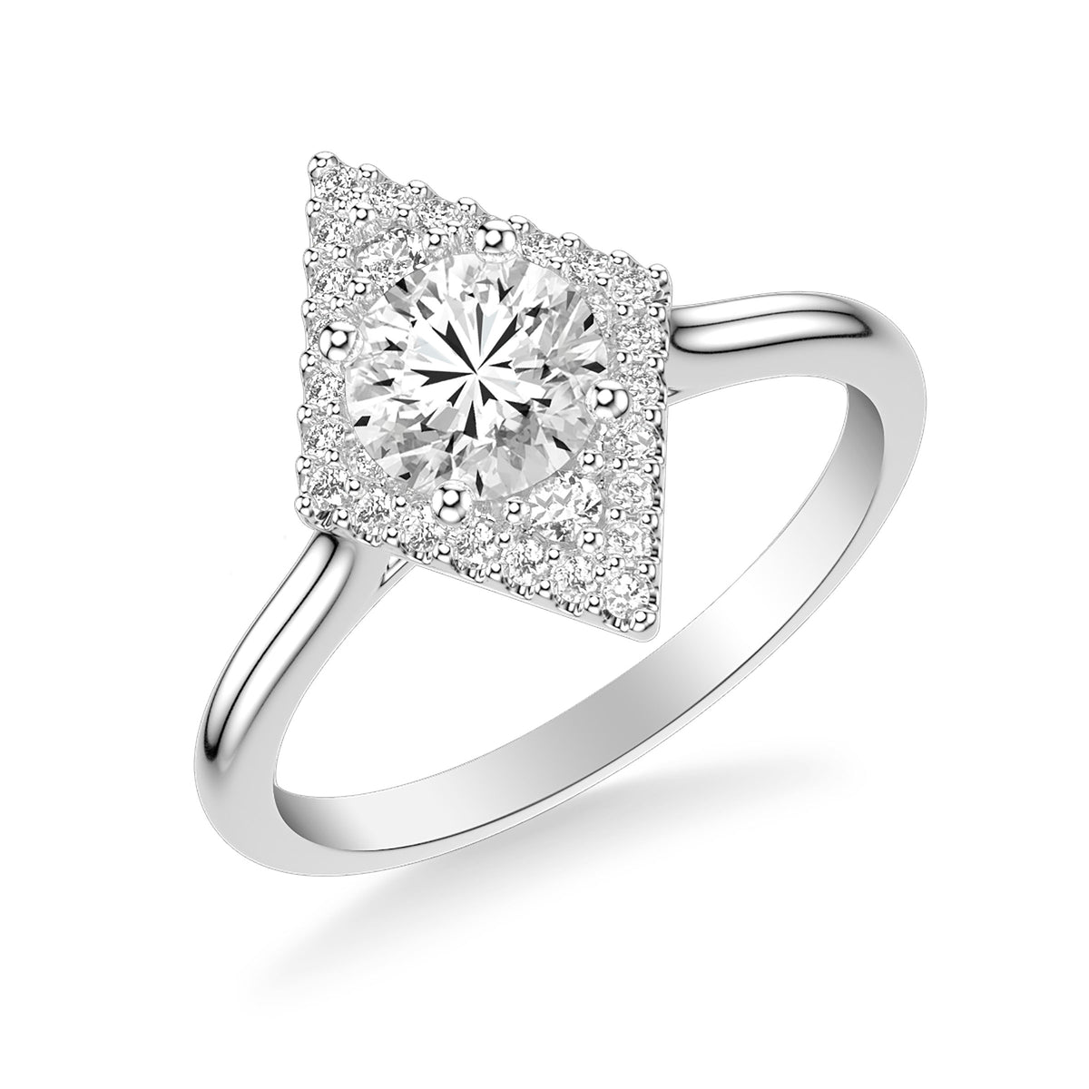 Contemporary Halo Engagement Ring