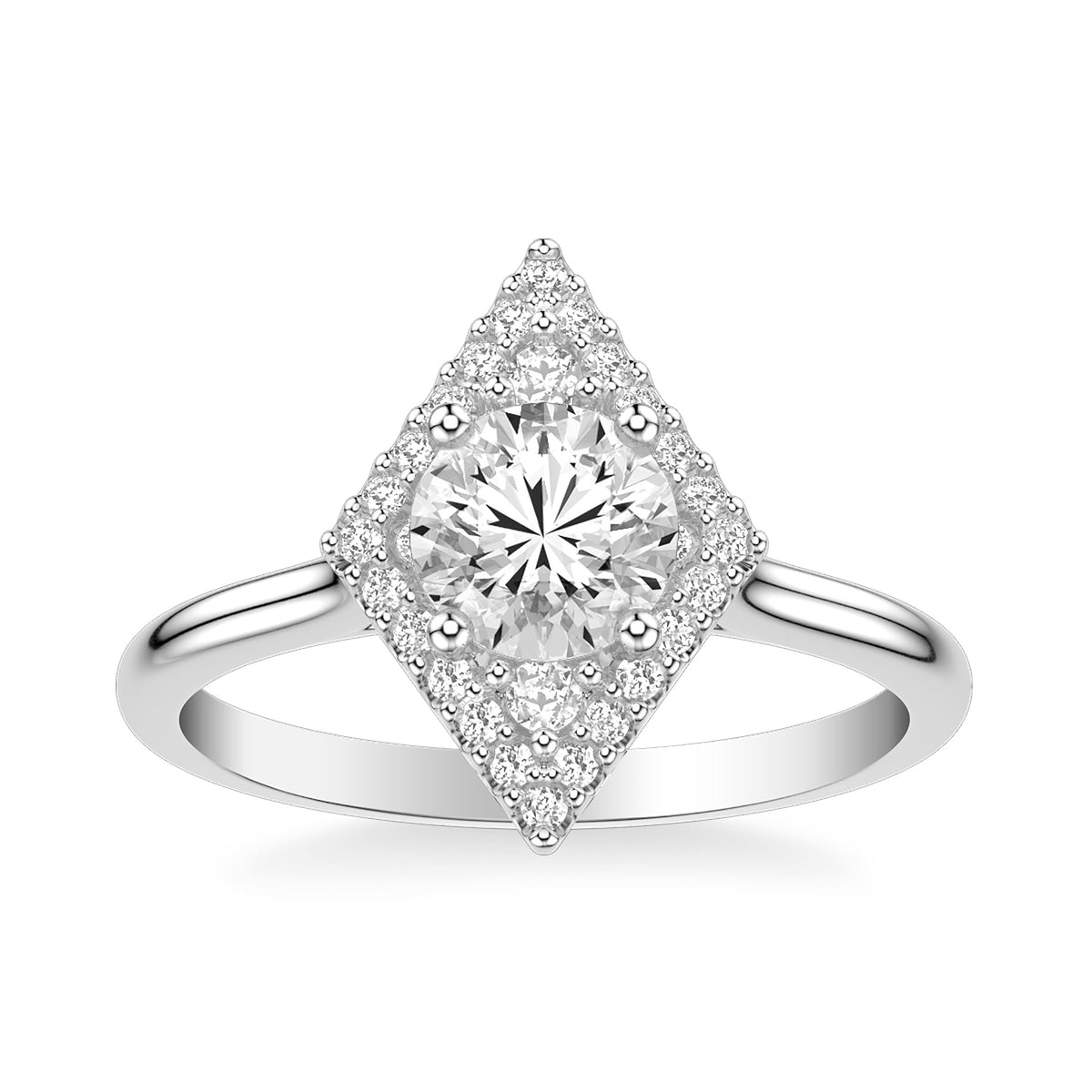 Contemporary Halo Engagement Ring