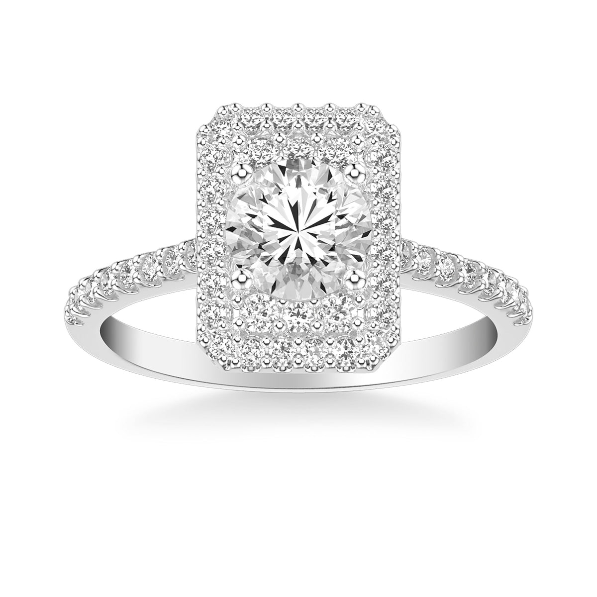 Contemporary Halo Engagement Ring