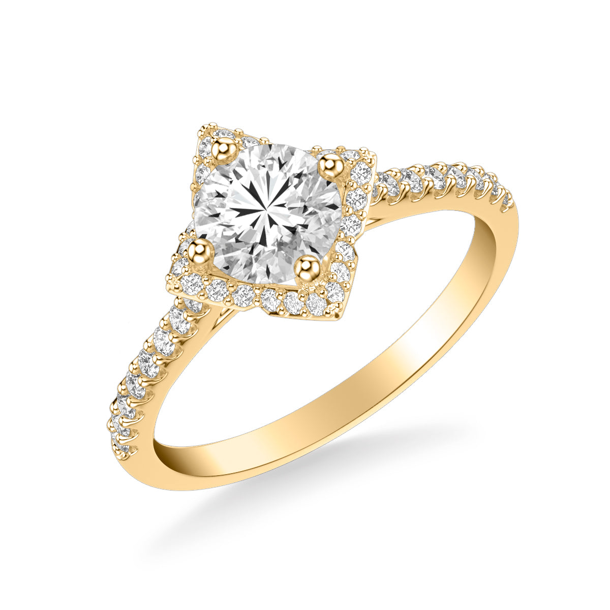 Contemporary Halo Engagement Ring