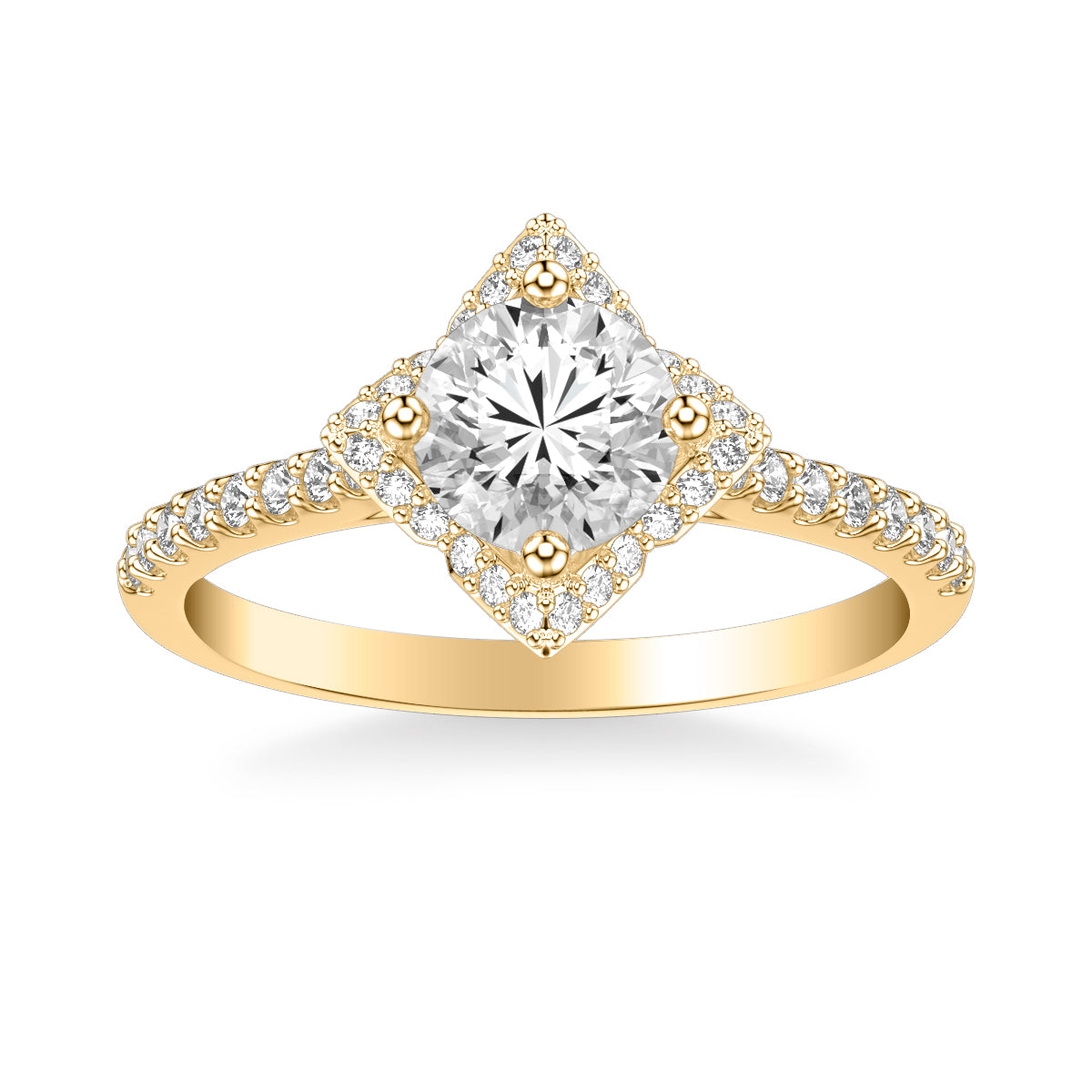Contemporary Halo Engagement Ring