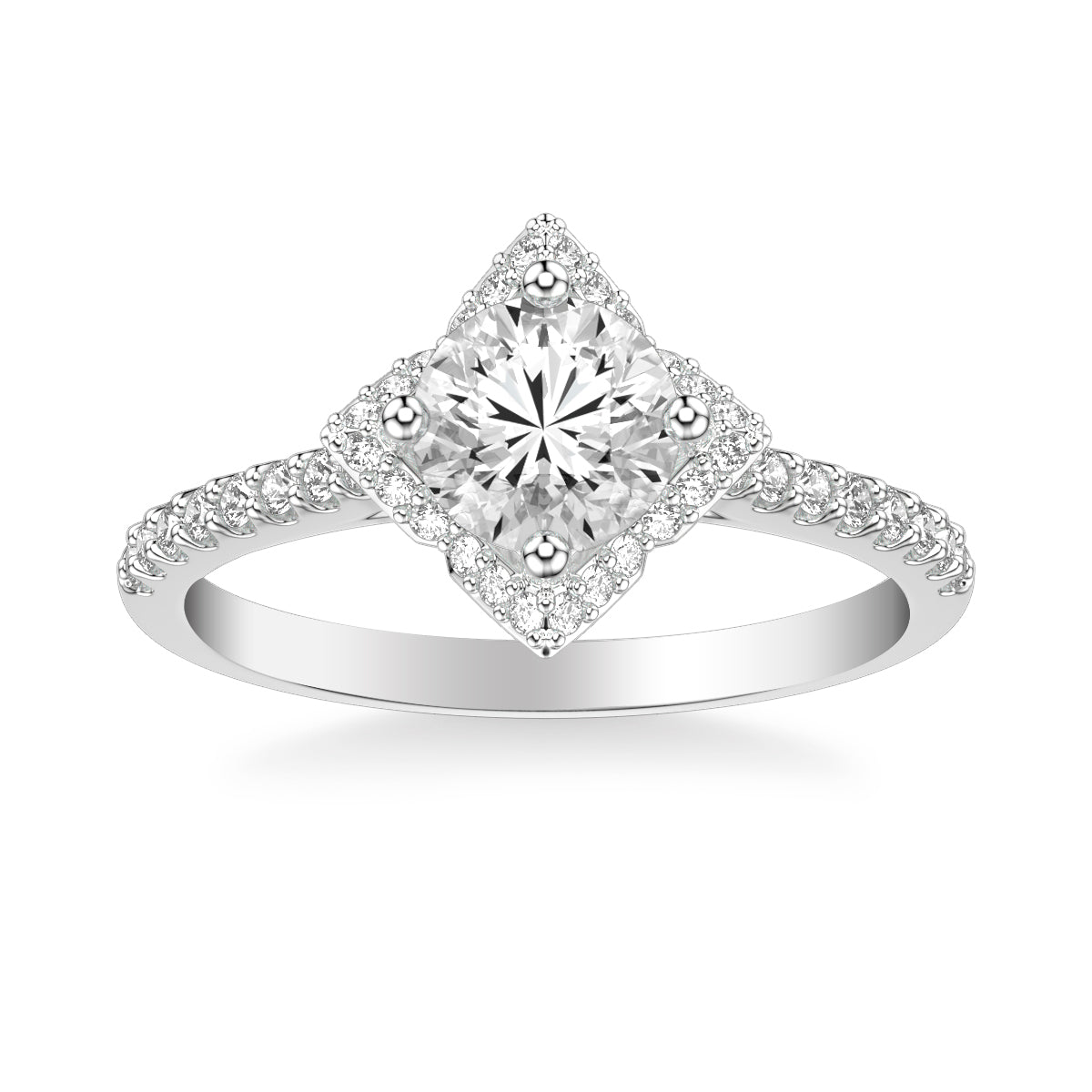Contemporary Halo Engagement Ring