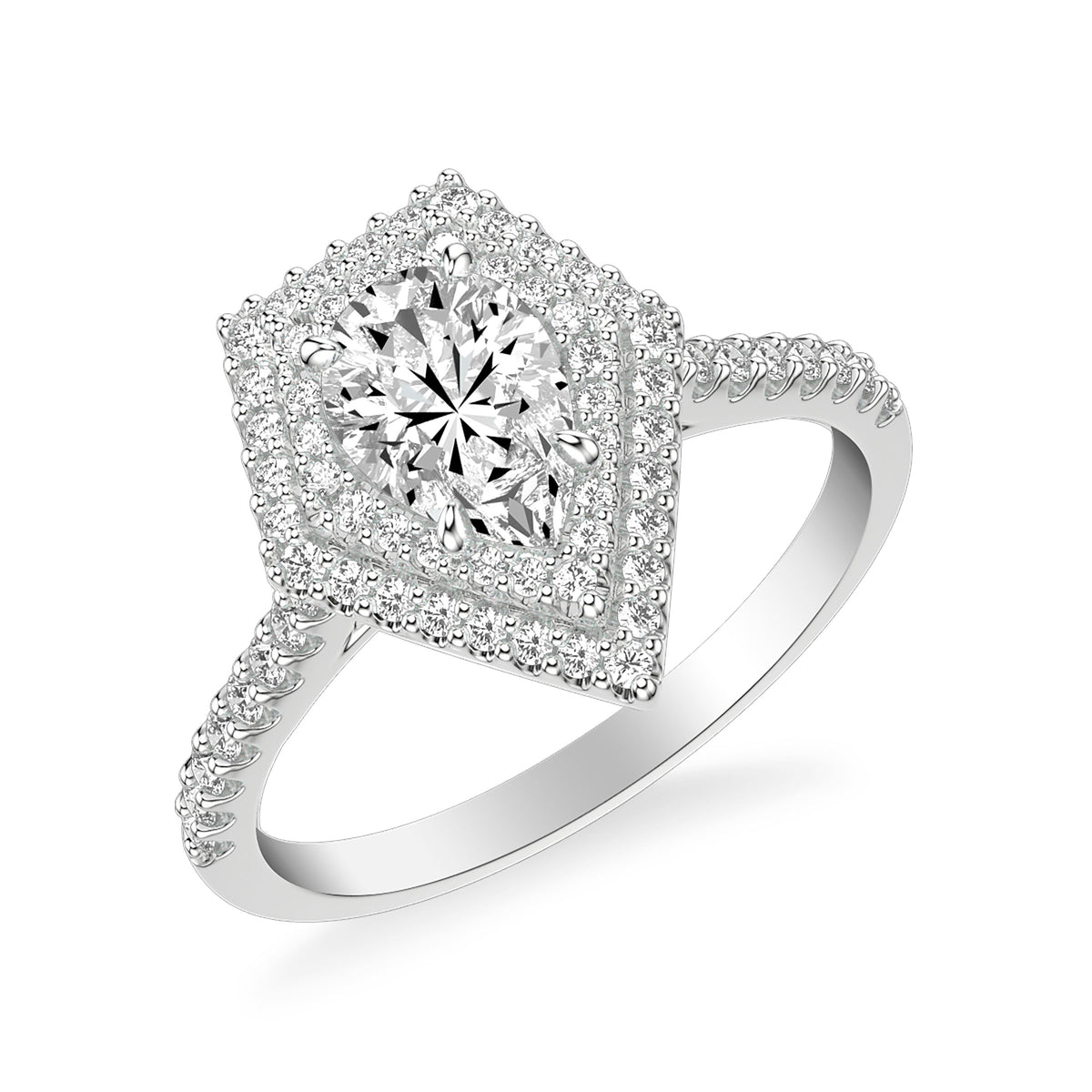 Contemporary Halo Engagement Ring