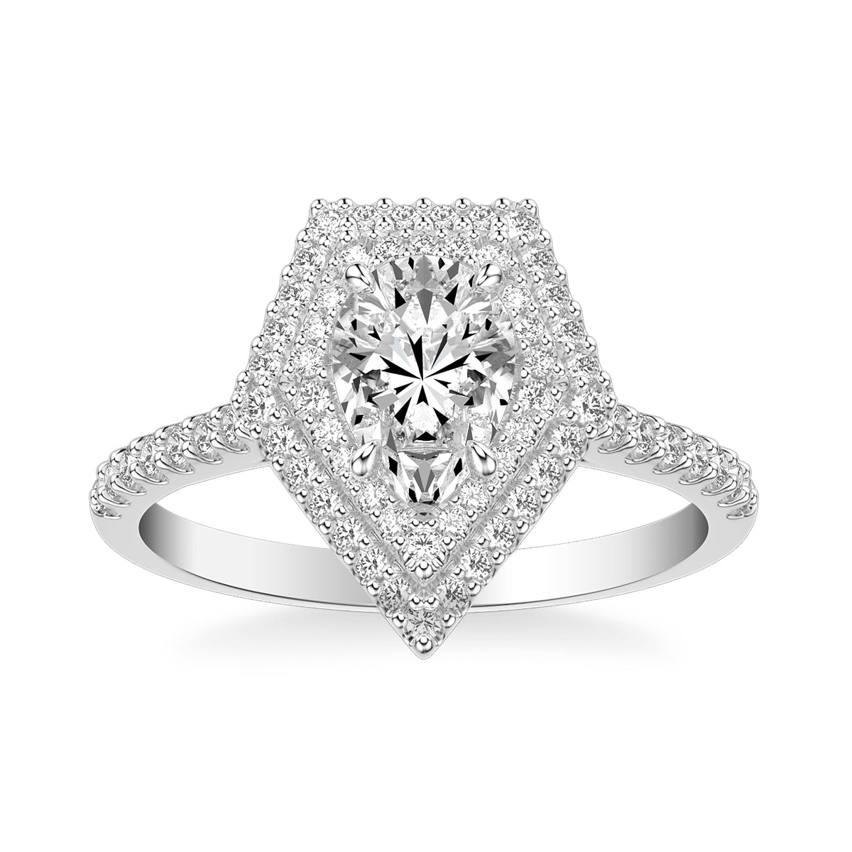 Contemporary Halo Engagement Ring