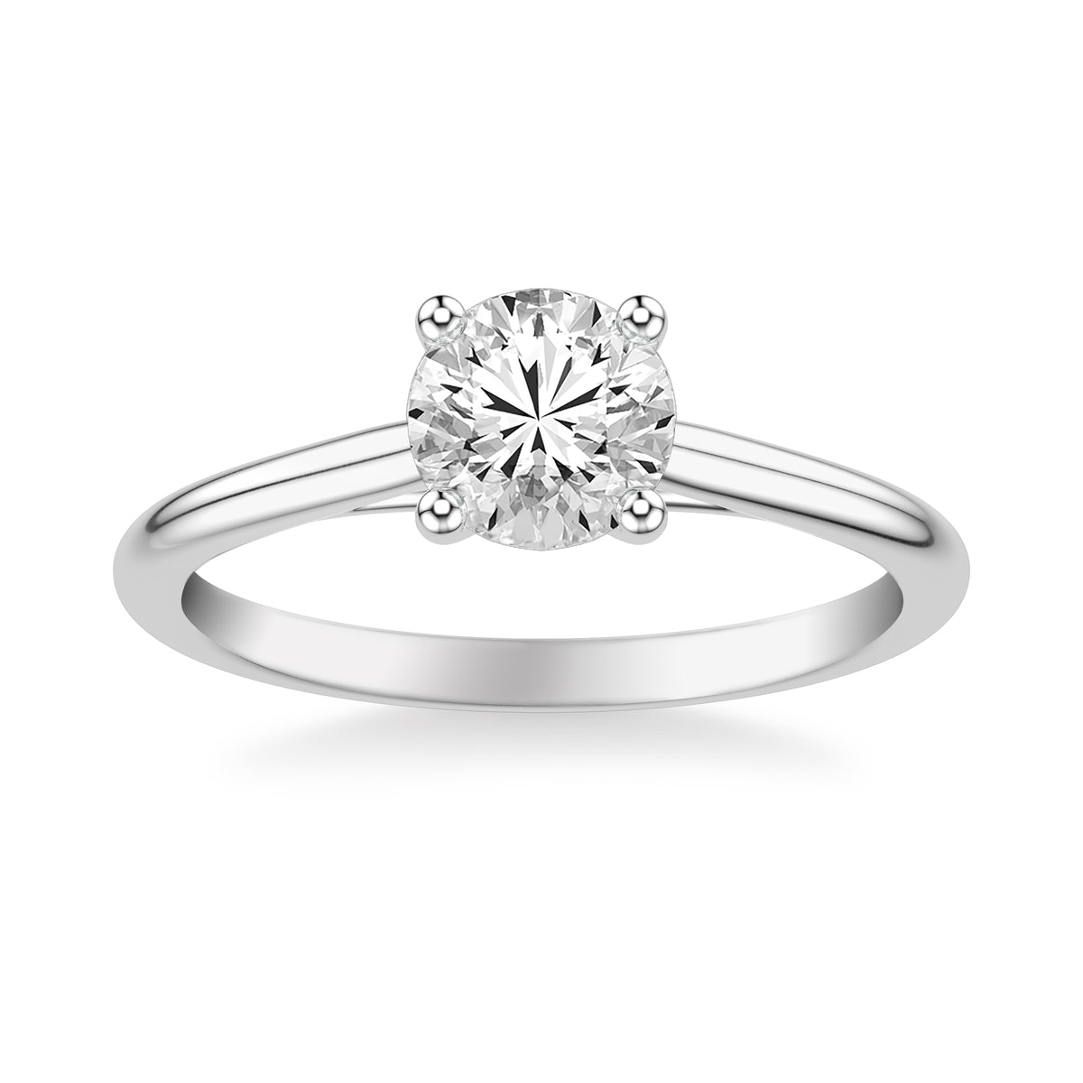 Classic Cathedral Setting Solitaire Engagement Ring with Polished Shank