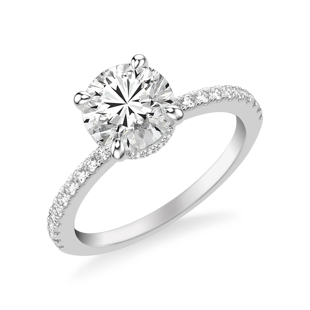 Classic Diamond Shank Engagement Ring