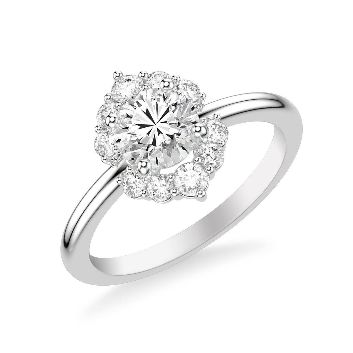 Contemporary Halo Engagement Ring
