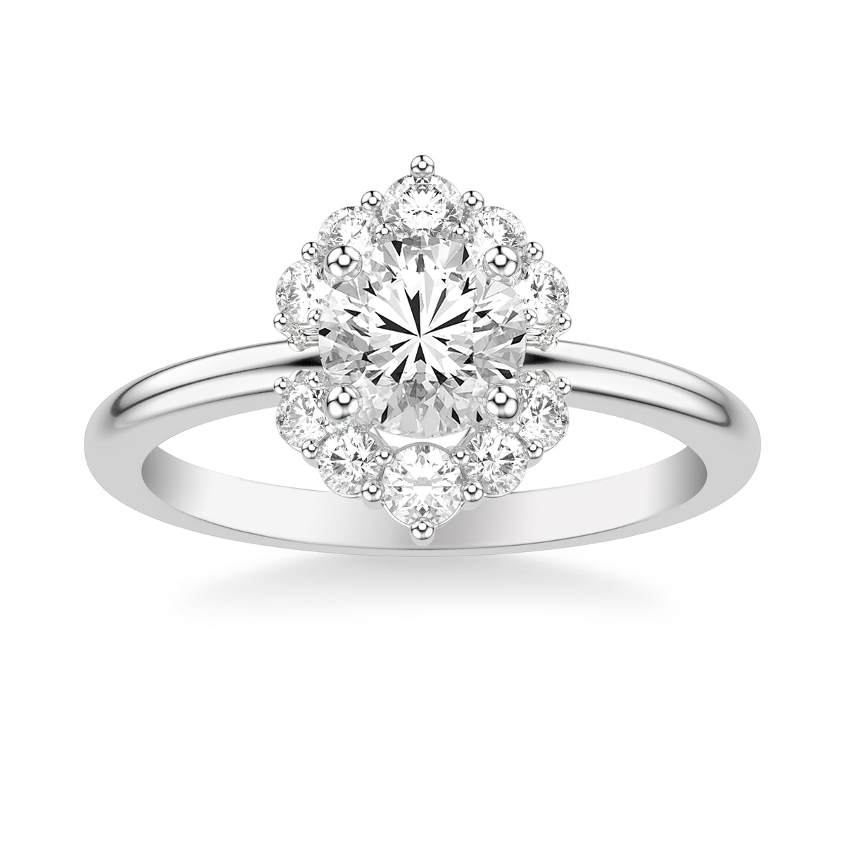 Contemporary Halo Engagement Ring