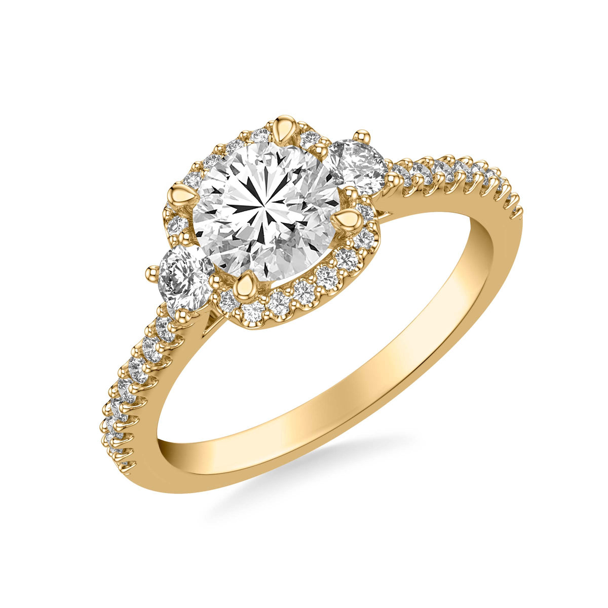 Classic Halo Diamond Engagement Ring