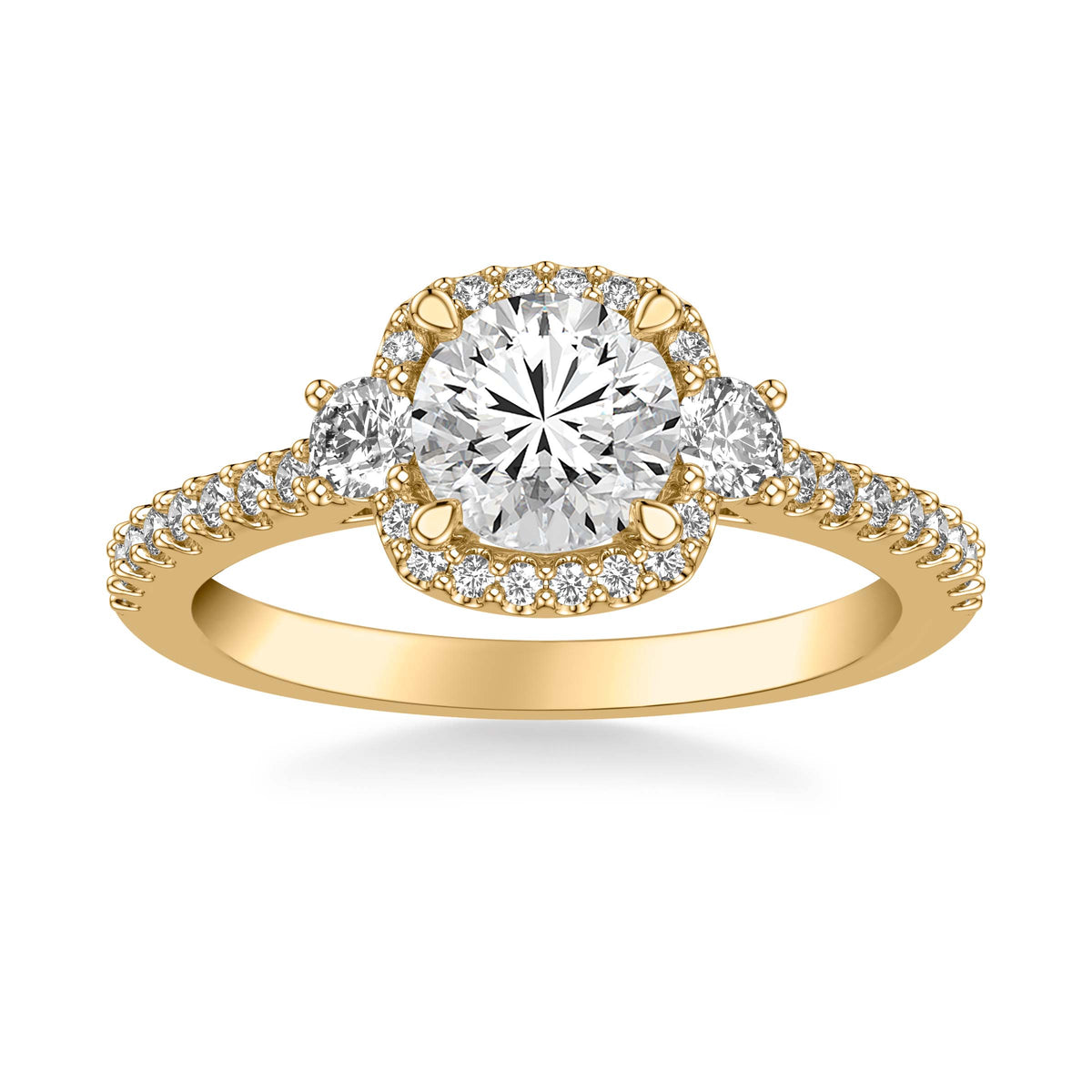 Classic Halo Diamond Engagement Ring