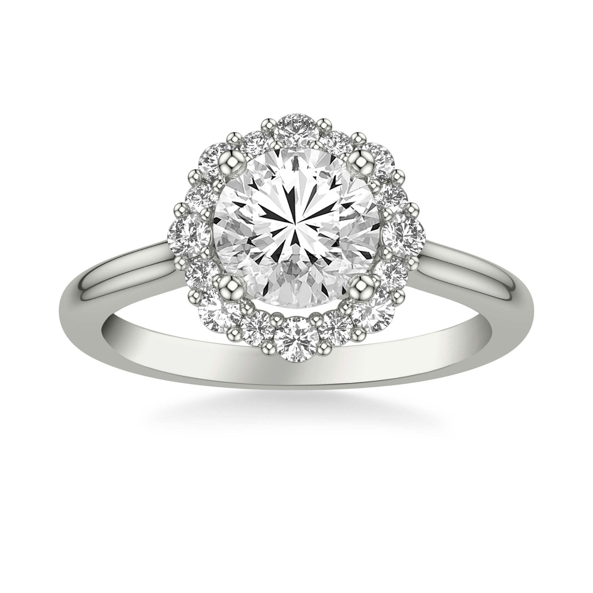 Classic Halo Diamond Enagement Ring