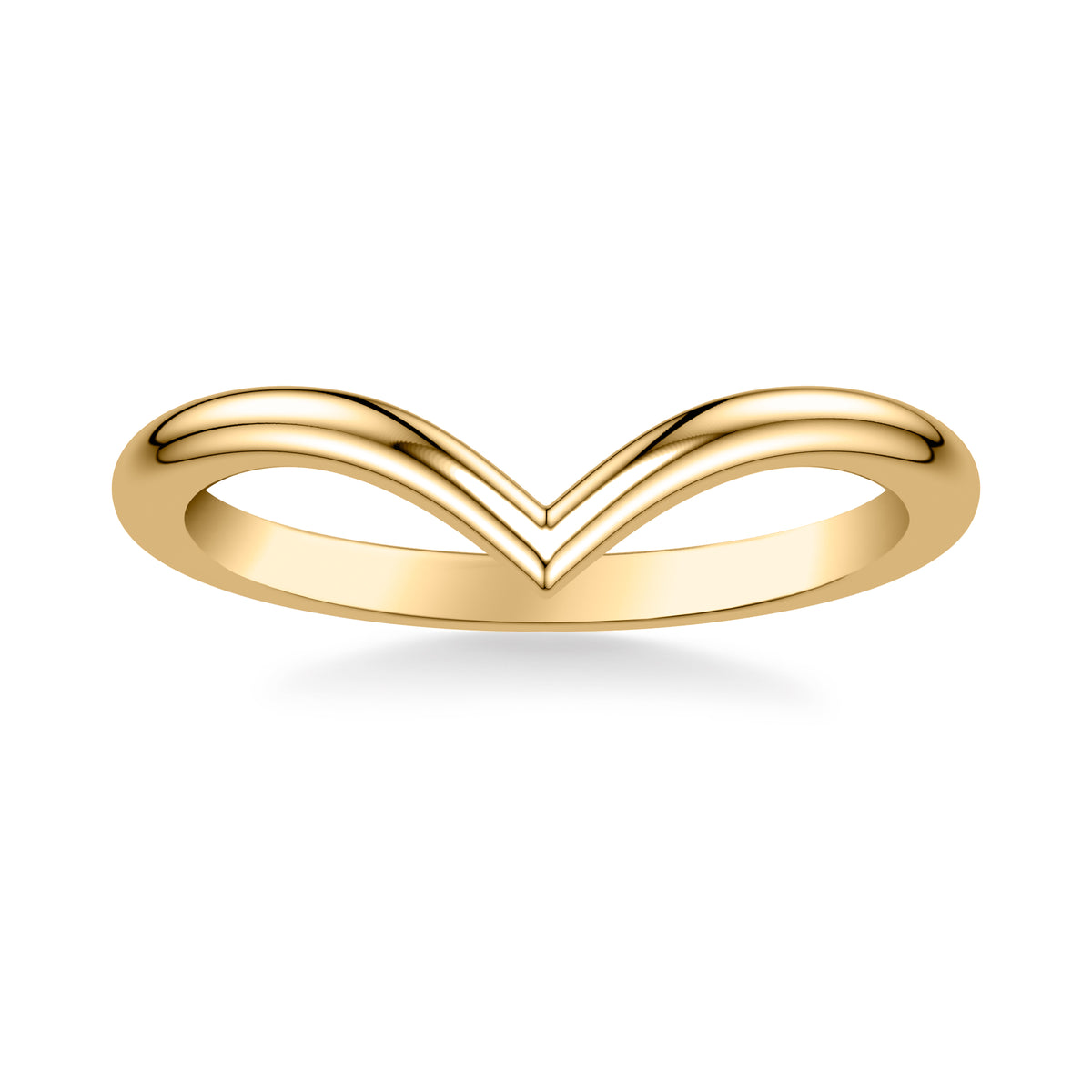 Contemporary V Curved Polished Wedding Band