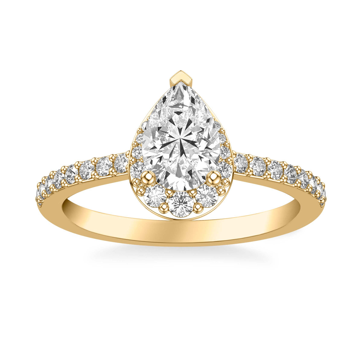 Contemporary Halo Diamond Engagement Ring