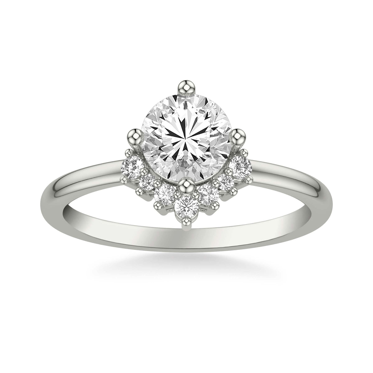 Contemporary Halo Diamond Engagement Ring