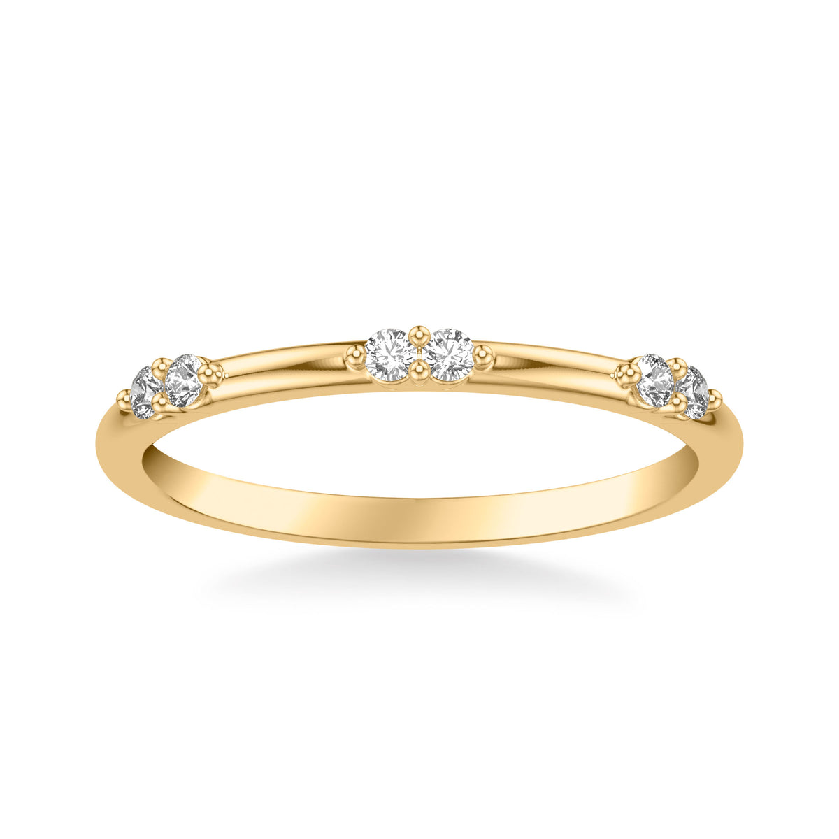 Classic Wedding Band with Multiple Cluster Sections of Diamonds