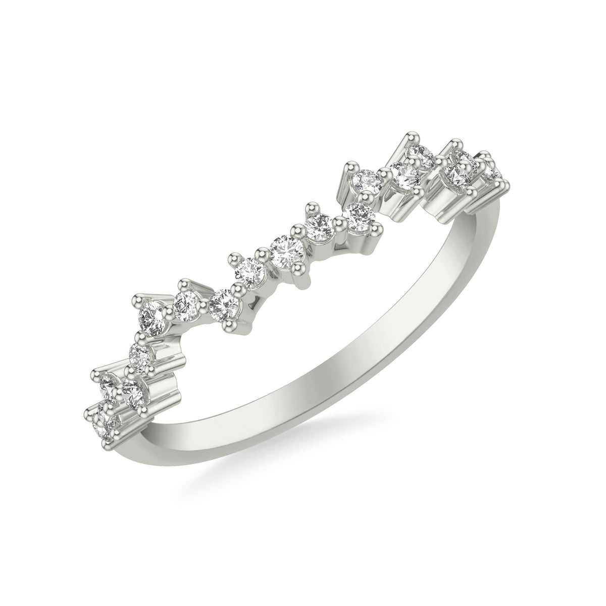 Contemporary Wedding Band with Scattered Diamond Accents
