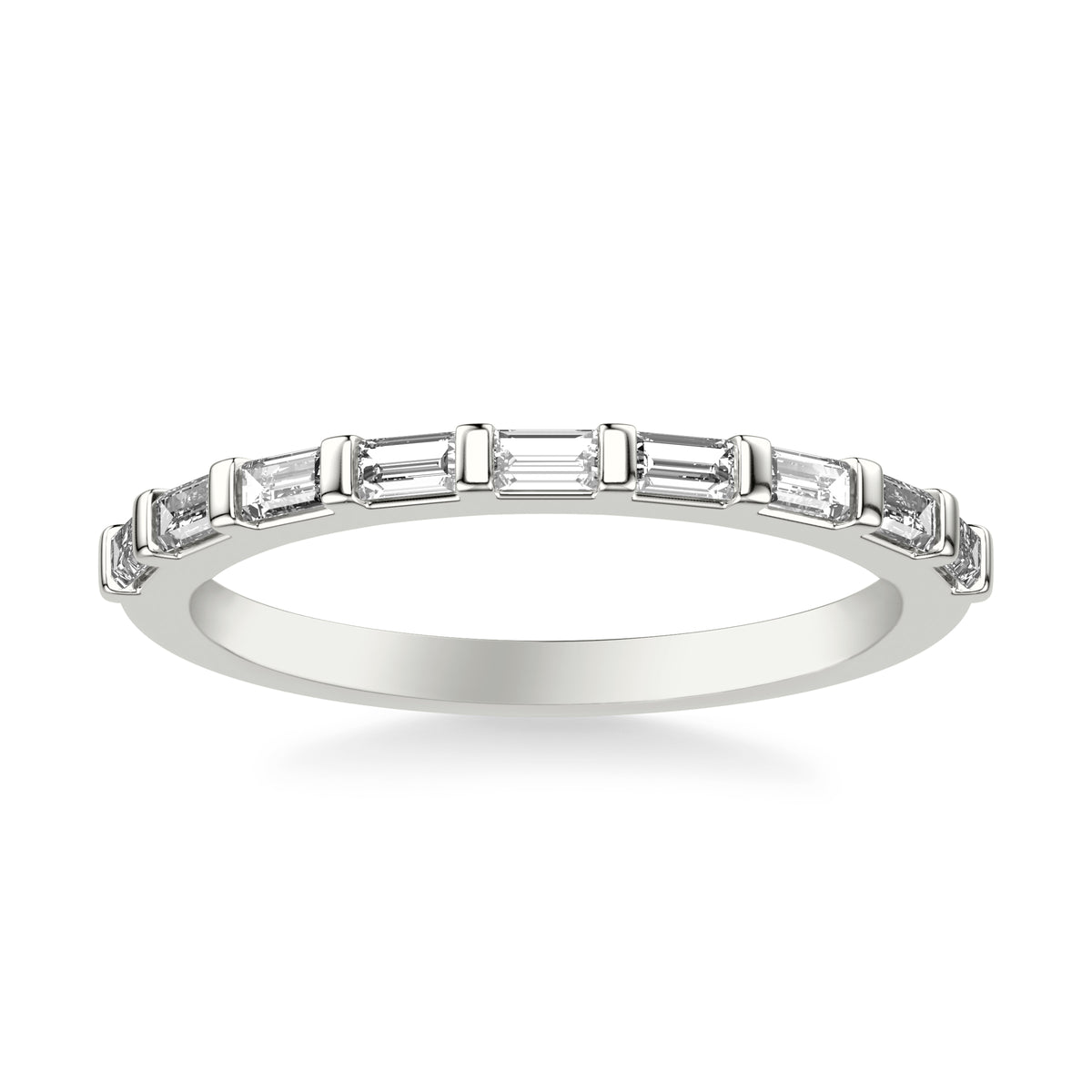 Classic Bar Set Baguette Diamond Wedding Band