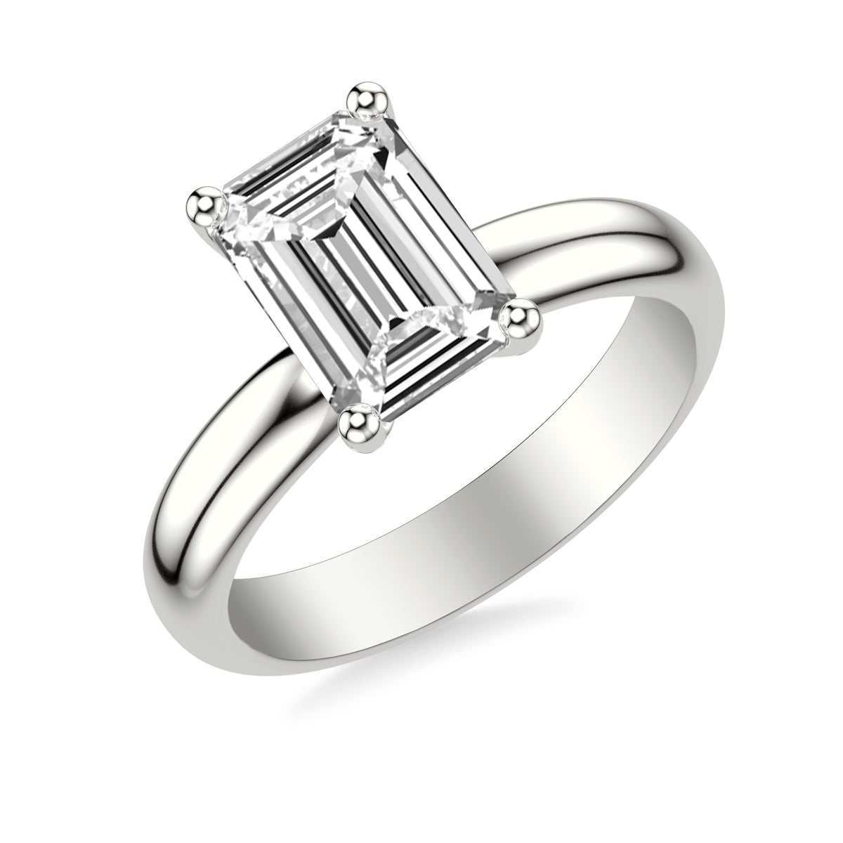 Classic Solitaire Engagement Ring with 3.5MM Wide Polished Shank