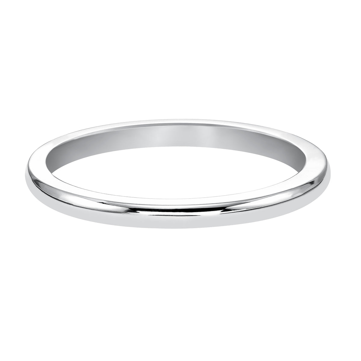 Wedding band with high polished shank.