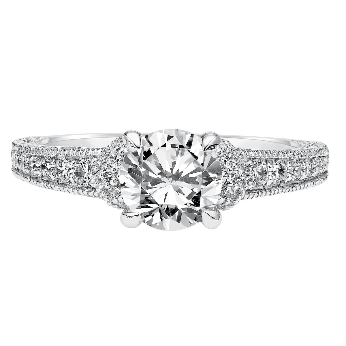 Vintage Engraved Engagement Ring