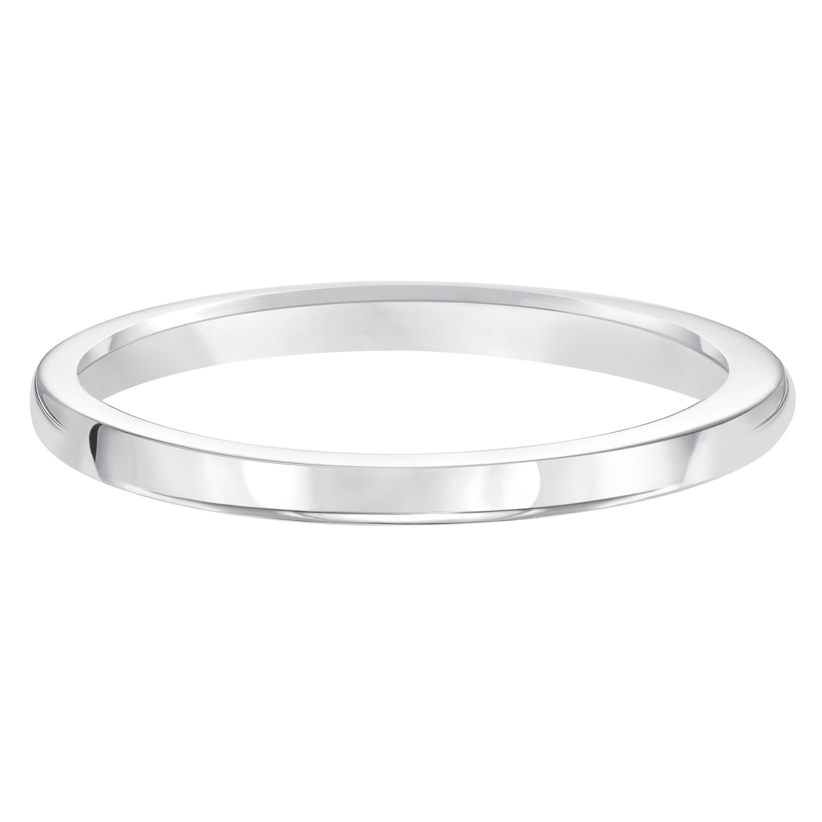 Wedding band with high polished shank.