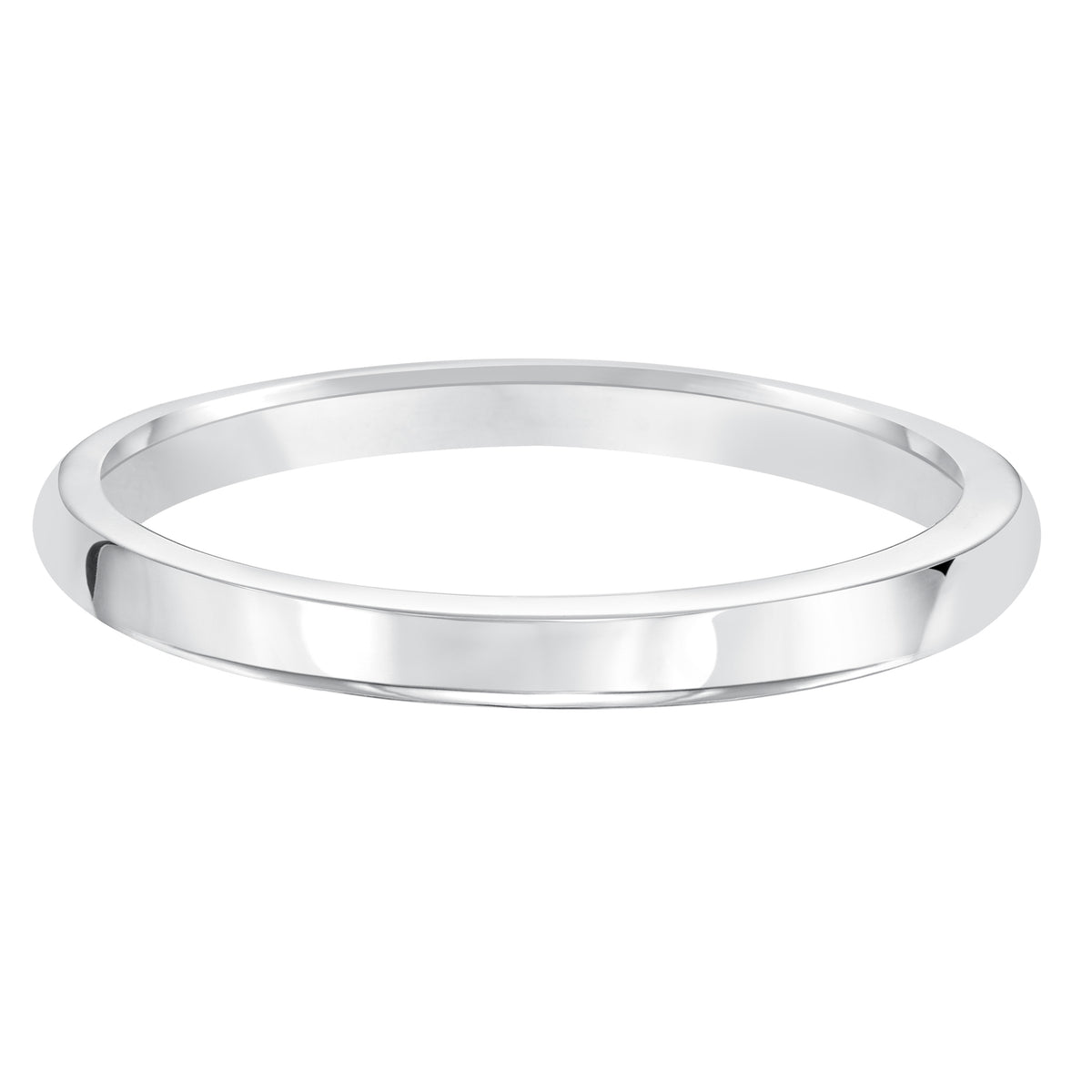 Wedding band with high polished shank.