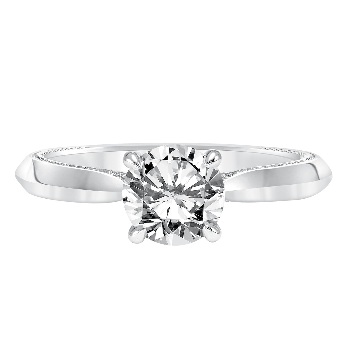 Diamond with Knife Edge Shank Enagement Ring