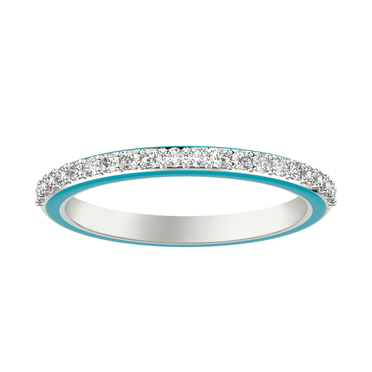 Wedding Band with Diamond Shank and Ceram8 Sides