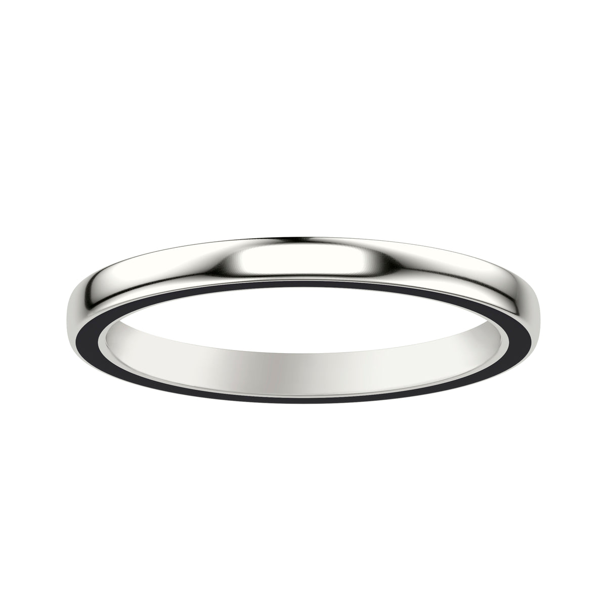 Polished Wedding Band with Ceram8 Sides