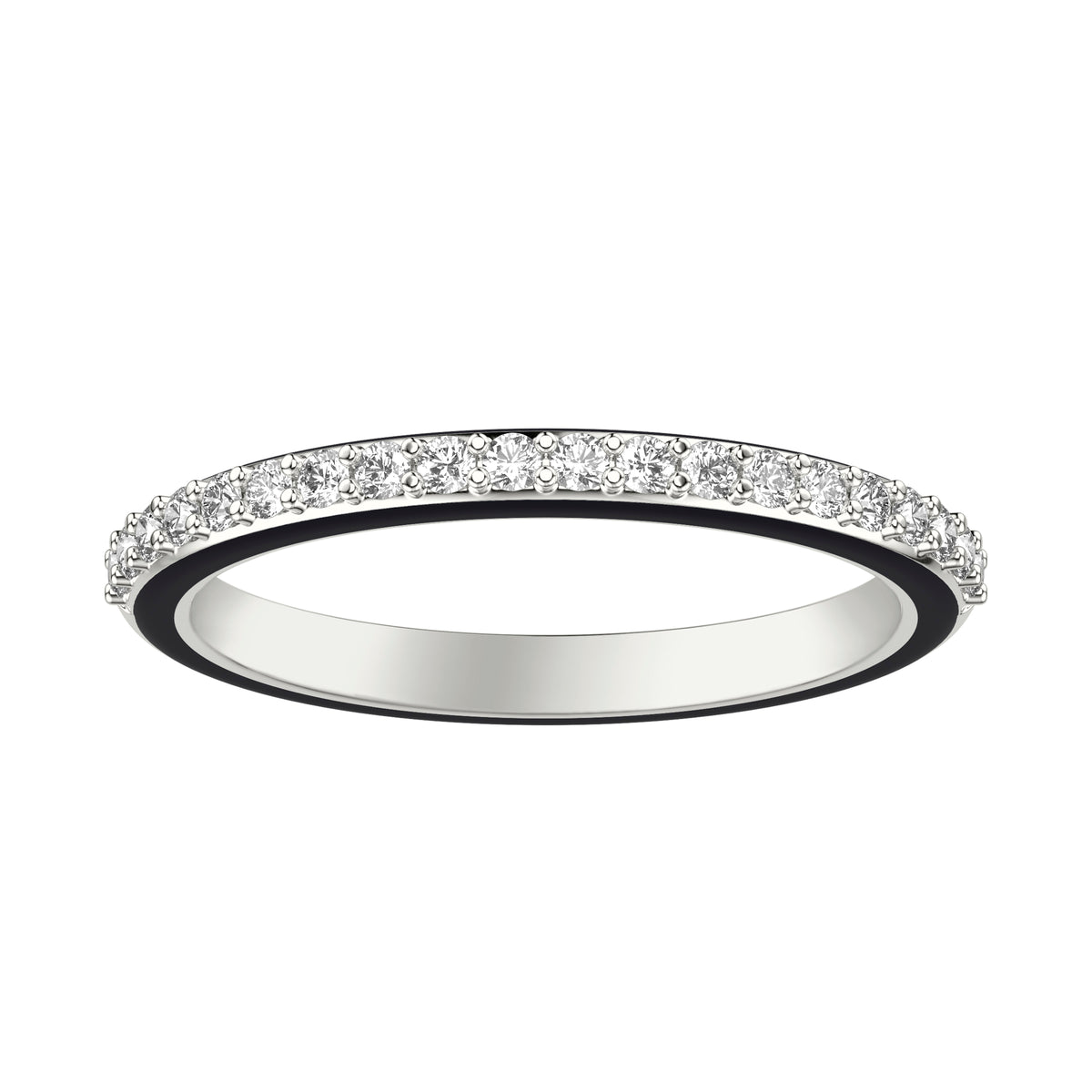 Wedding Band with Diamond Shank and Ceram8 Sides