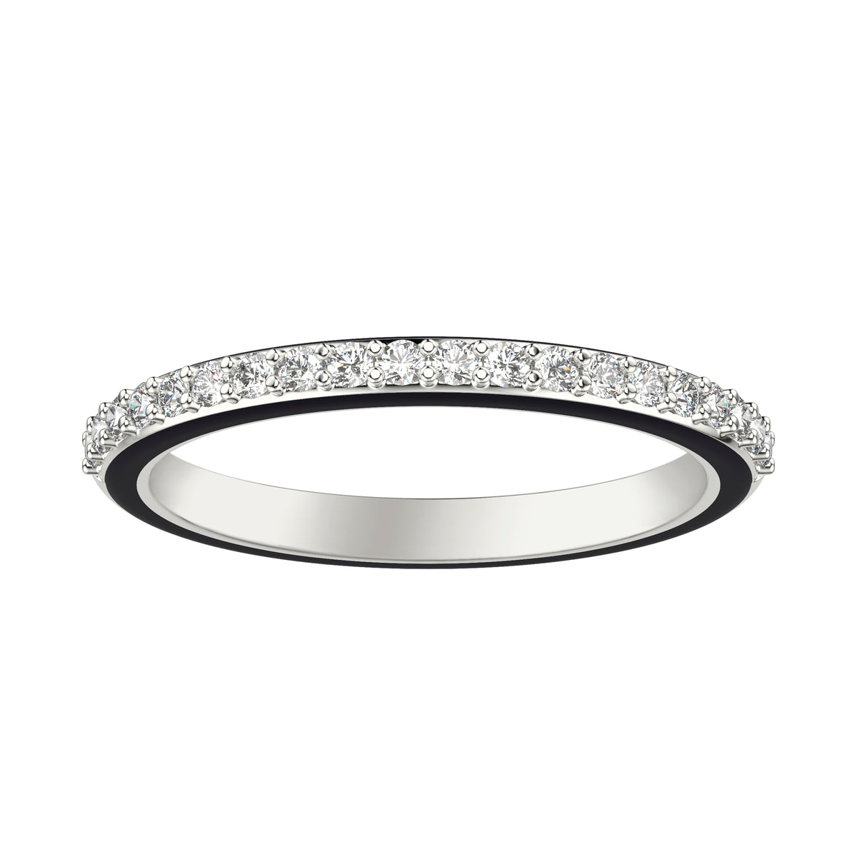 Wedding Band with Diamond Shank and Ceram8 Sides