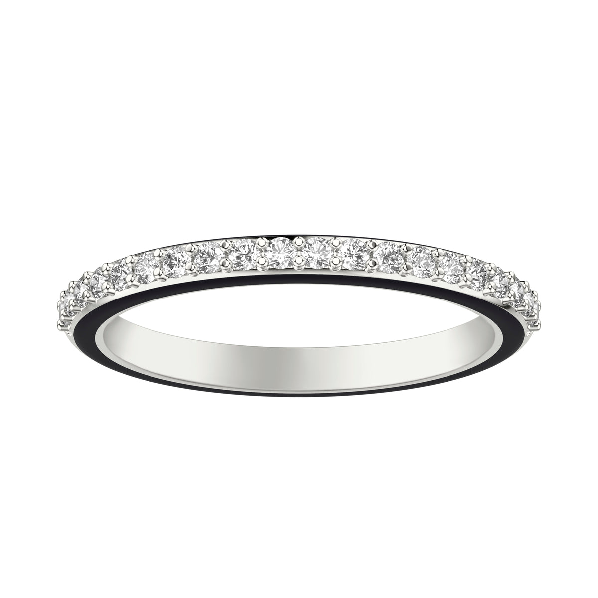 Wedding Band with Diamond Shank and Ceram8 Sides