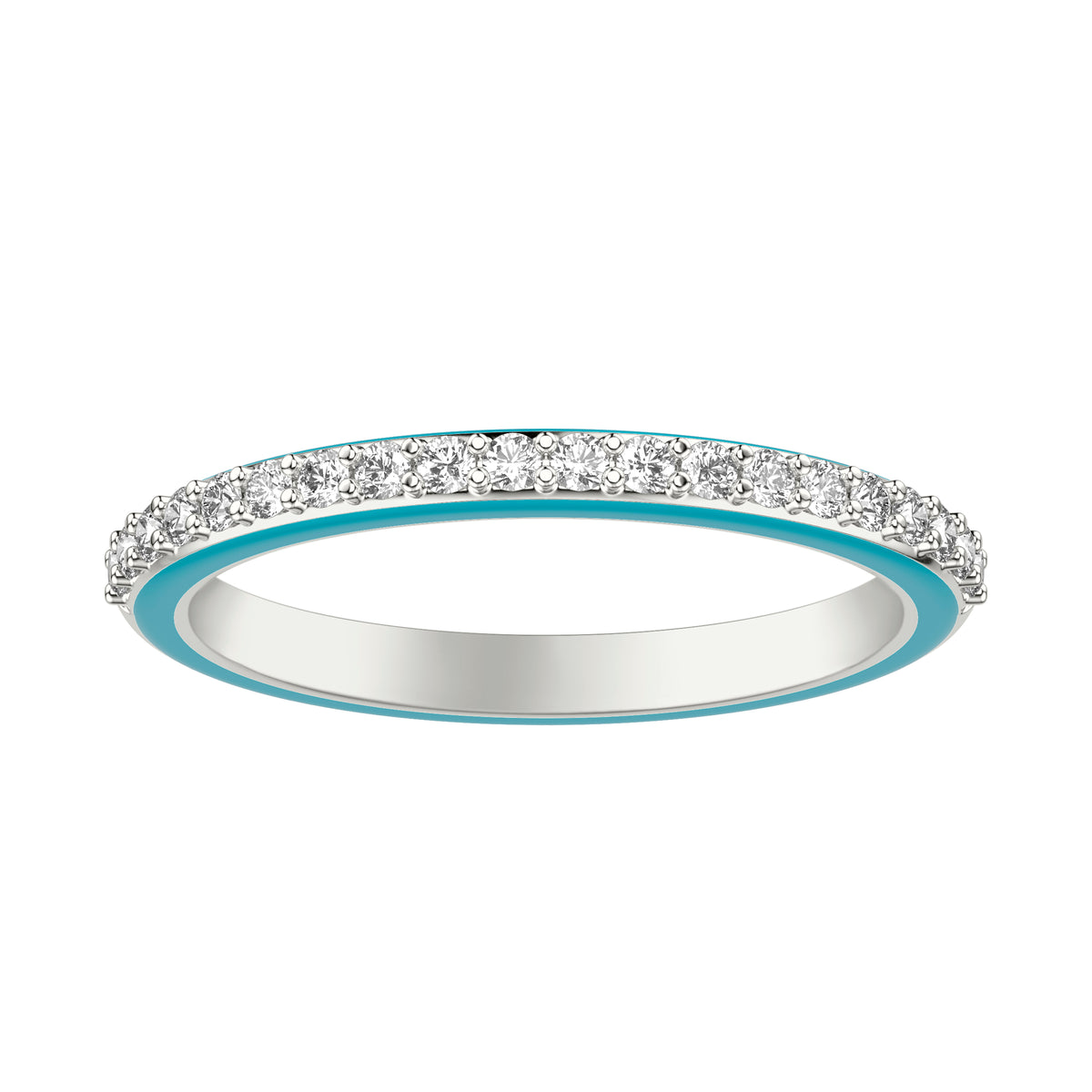 Wedding Band with Diamond Shank and Ceram8 Sides