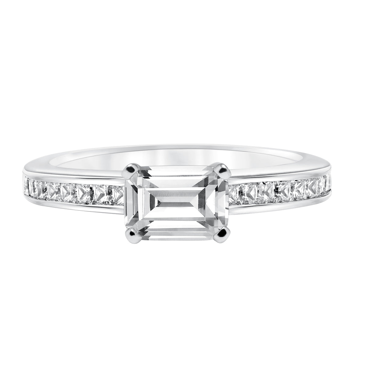 Channel Set Princess Cut Engagement Ring