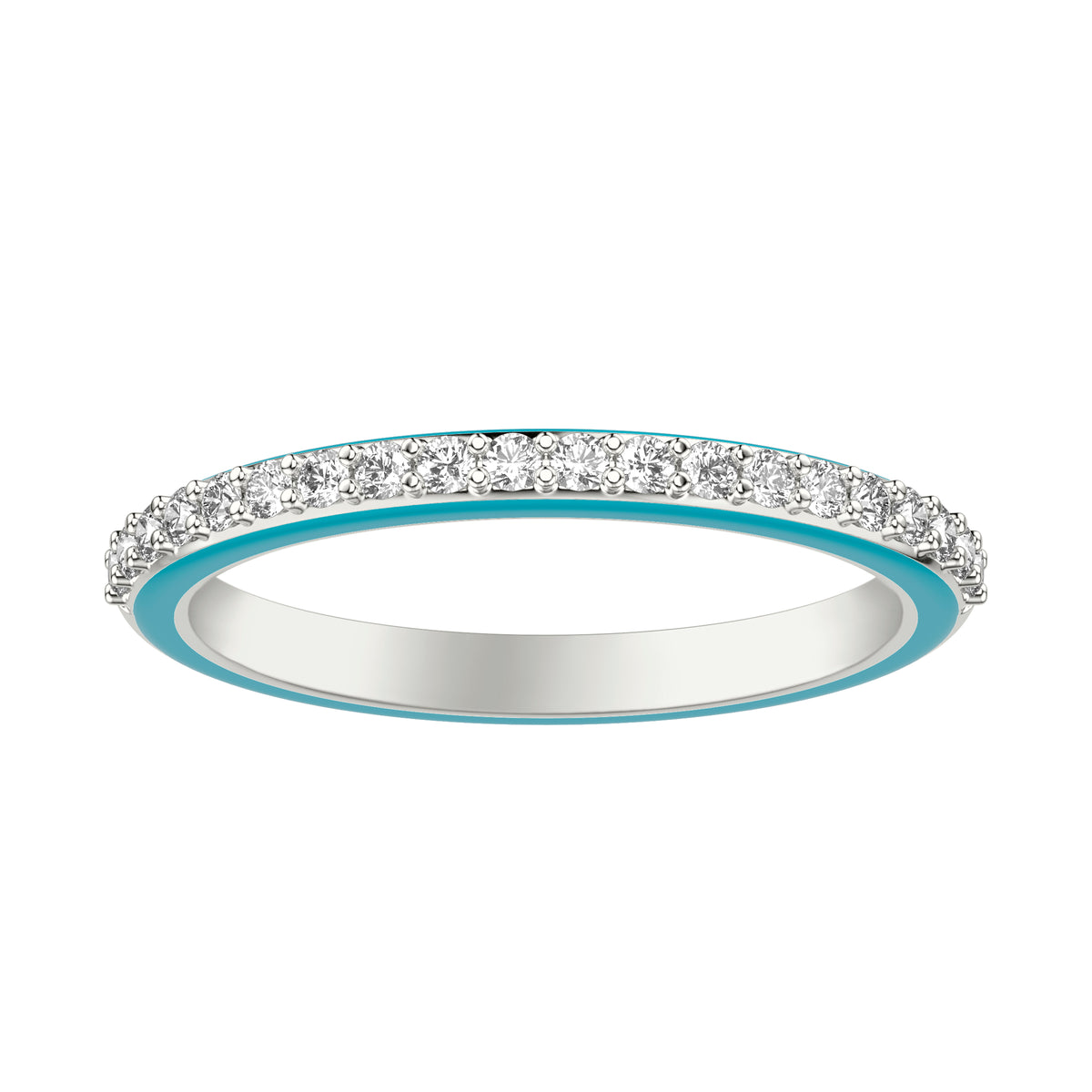 Wedding Band with Diamond Shank and Ceram8 Sides