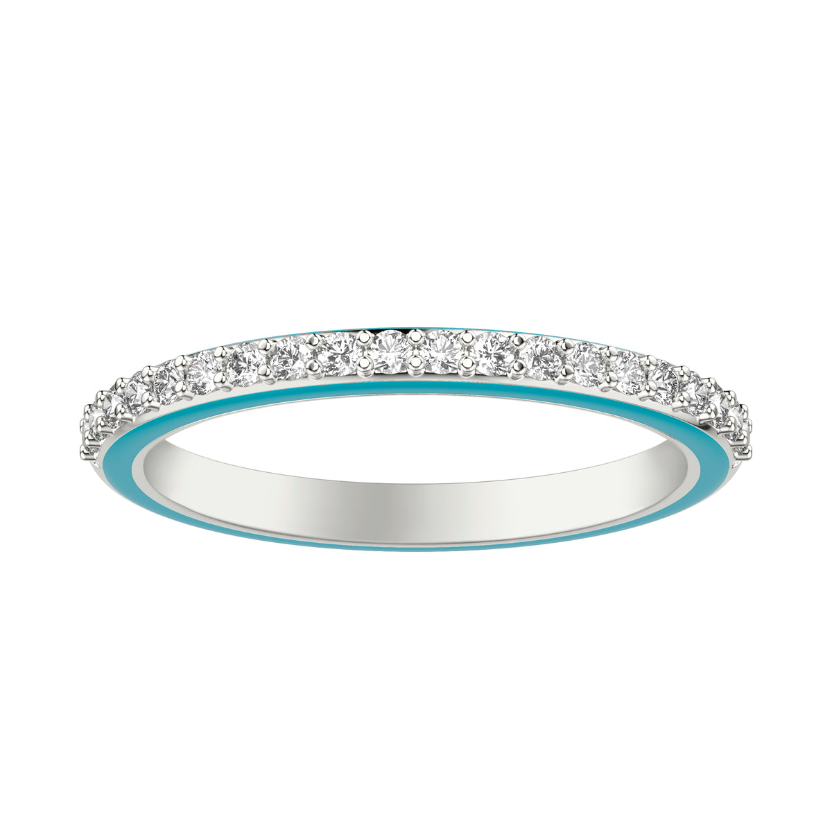 Wedding Band with Diamond Shank and Ceram8 Sides