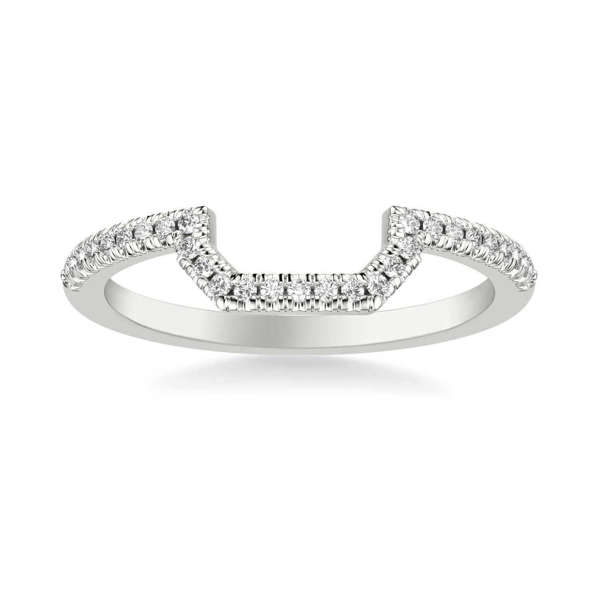 Curved Wedding Band with Diamonds