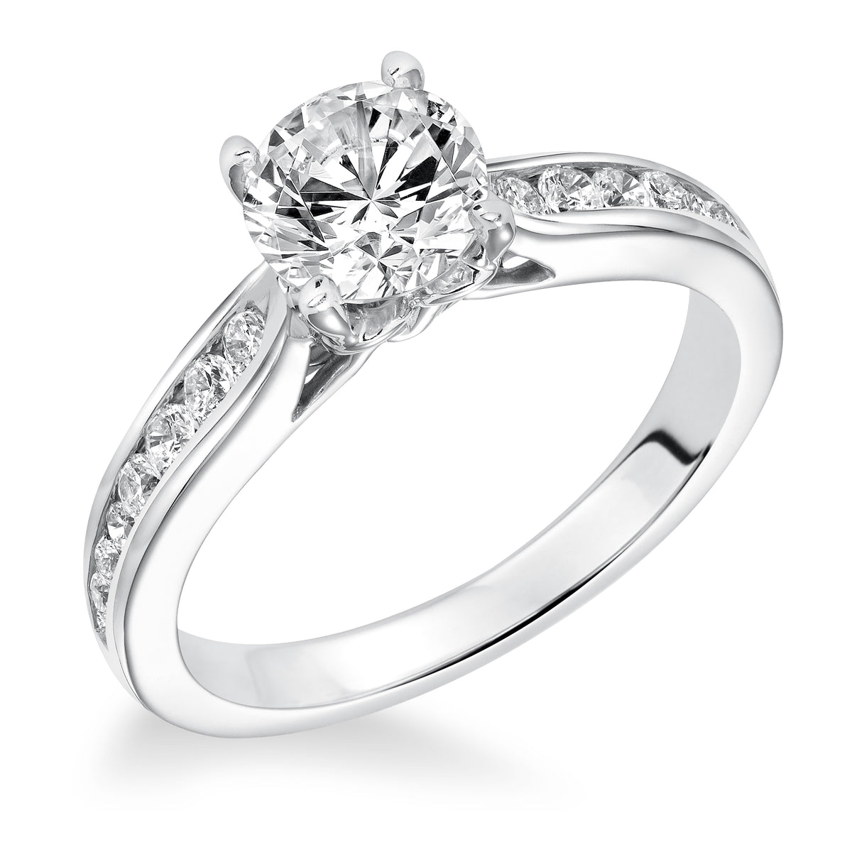Diamond Channel Set Engagement Ring