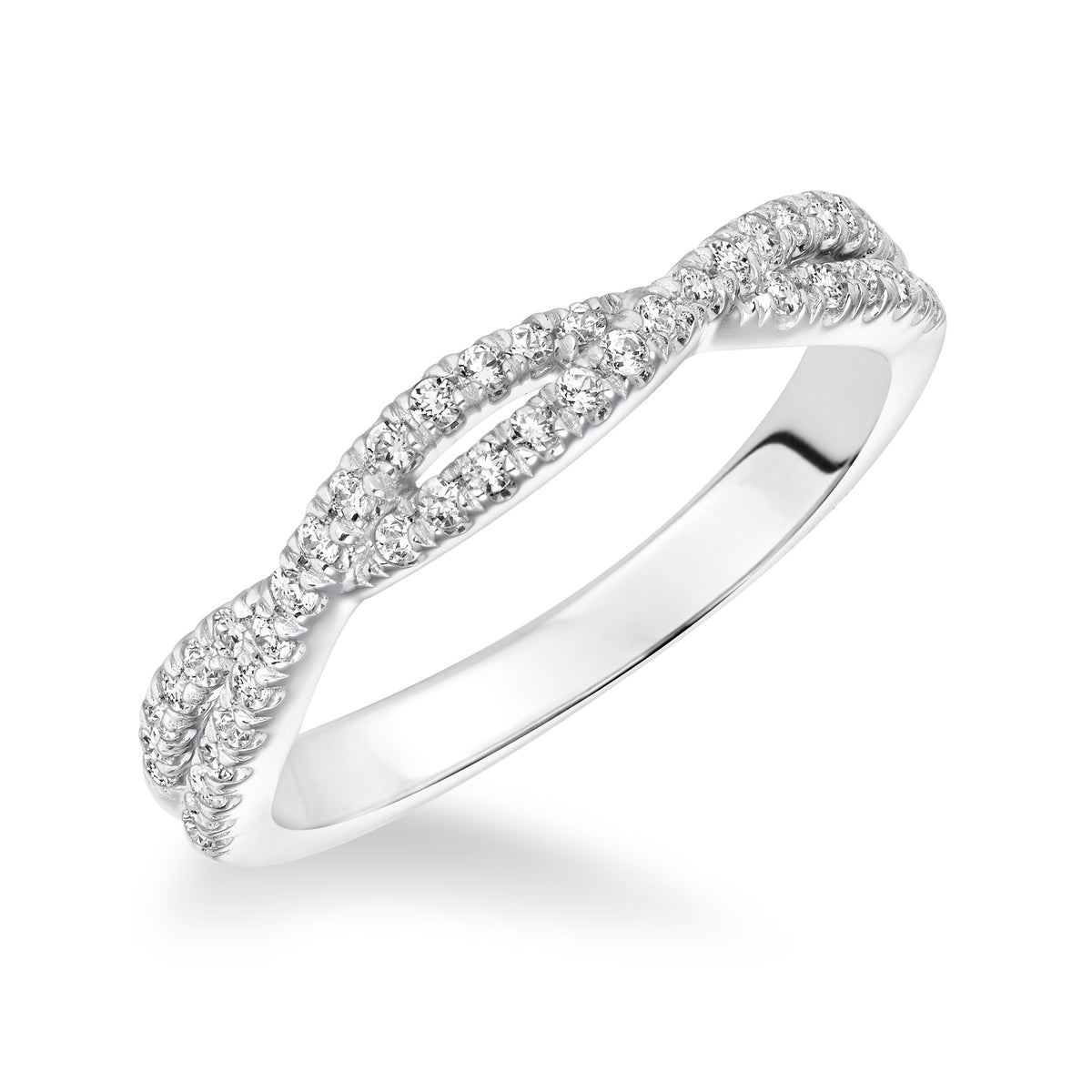 Diamond Twisted Shank Wedding Band