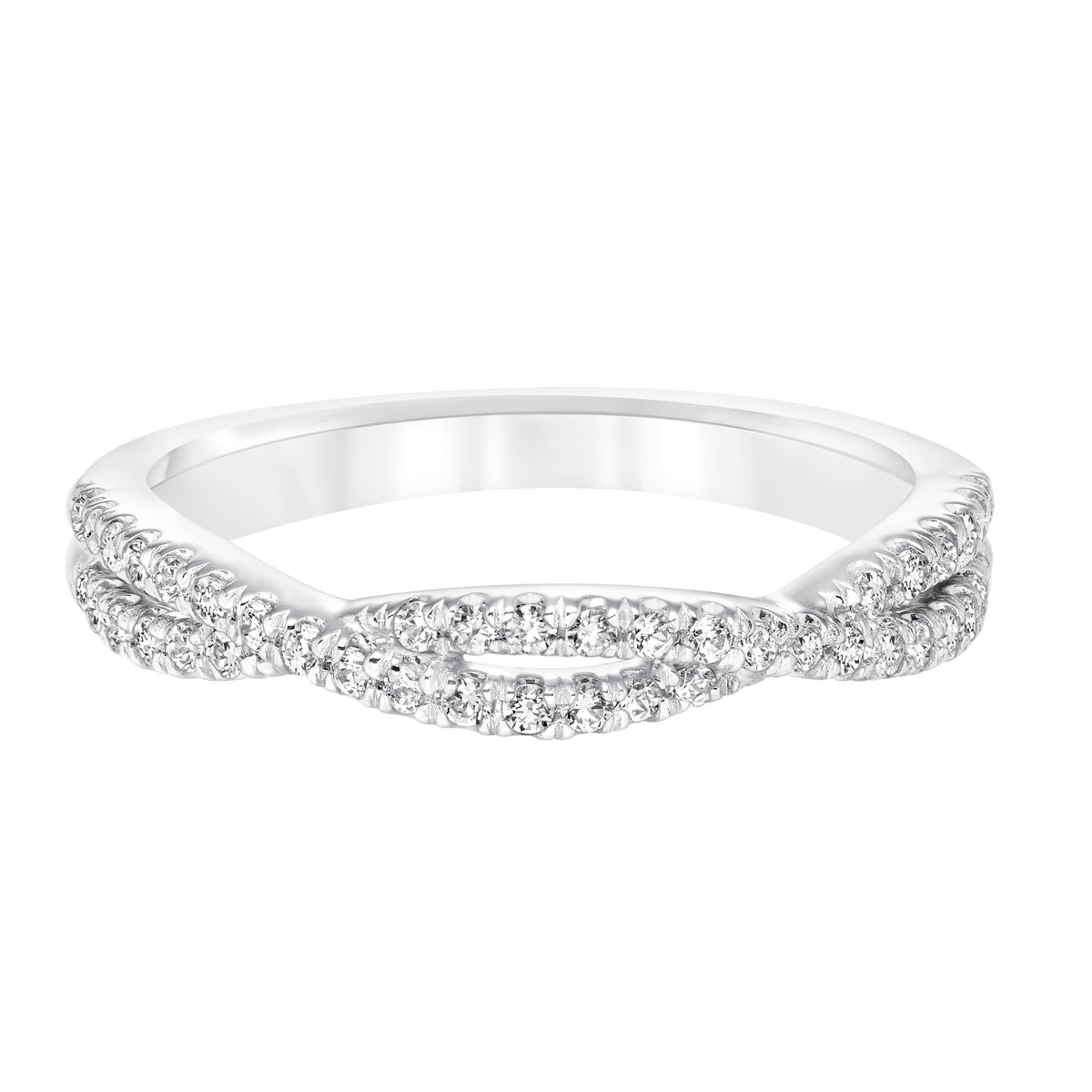 Diamond Twisted Shank Wedding Band